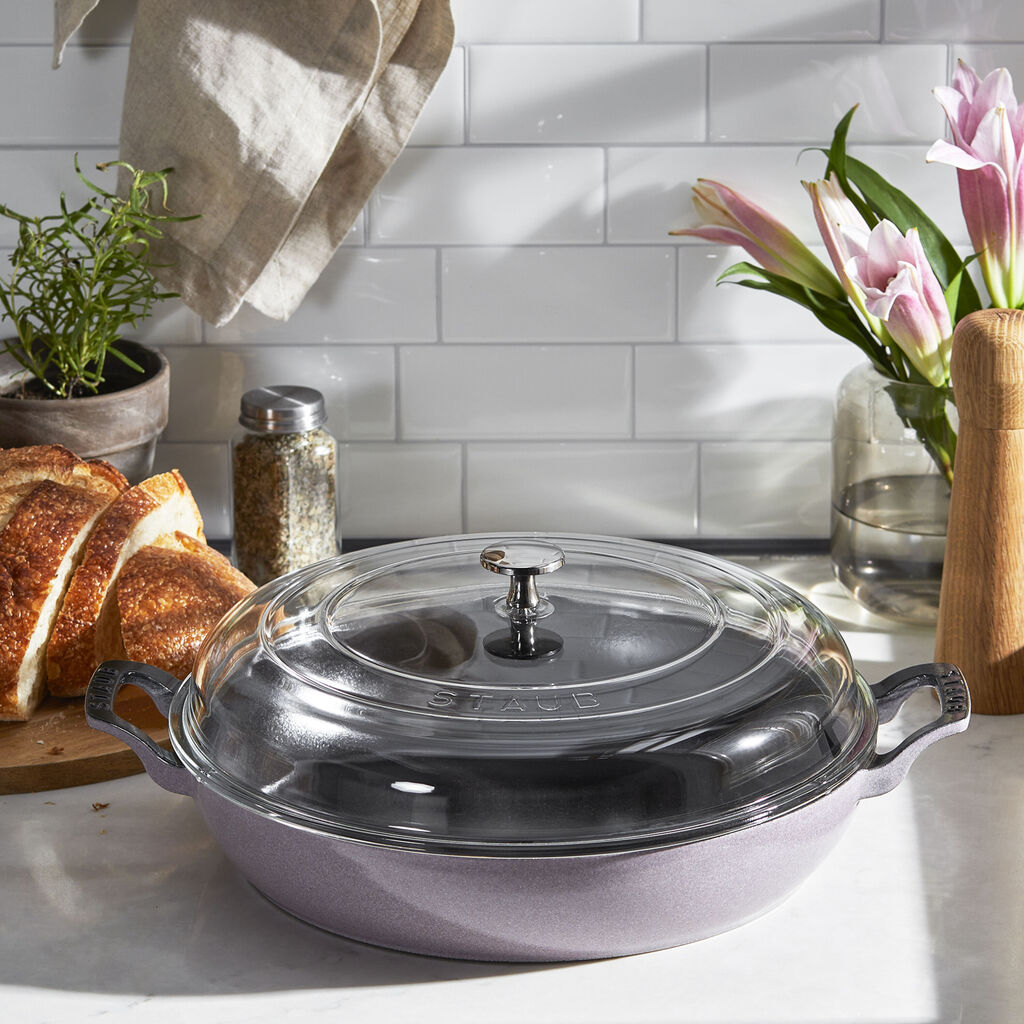 3.5 qt, Braiser With Glass Lid, Lilac,,large