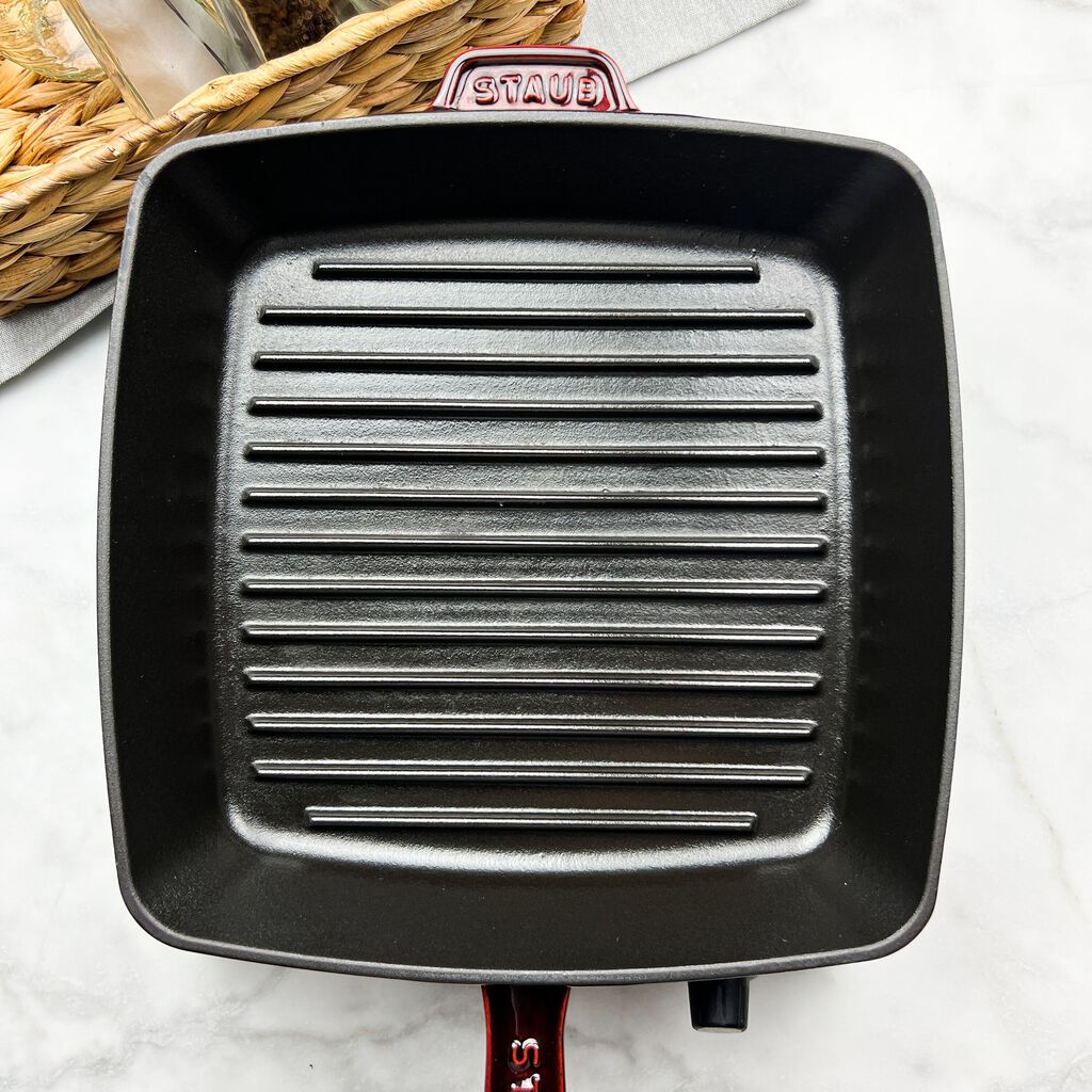 12-inch, Cast Iron, Square, Grill Pan, Grenadine,,large