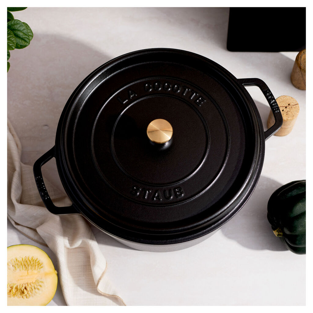 9 qt, Round, Dutch Oven, Matte Black,,large