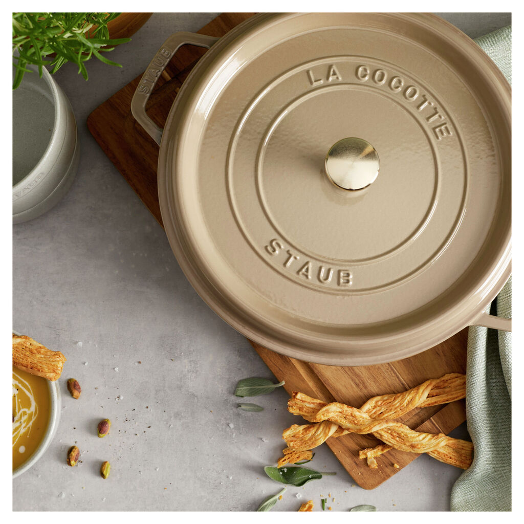 5.5 qt, Round, Dutch Oven, Sesame,,large
