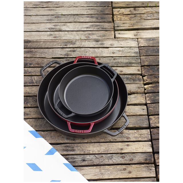 13-inch, Double Handle Fry Pan, Matte Black,,large