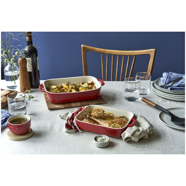 2-pc, Rectangular Baking Dish Set, Cherry,,large