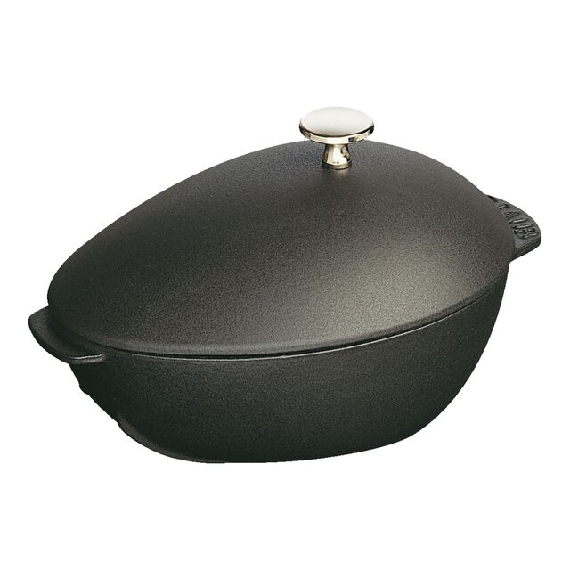 2 qt, Cast Iron, Mussel Pot, Matte Black,,large