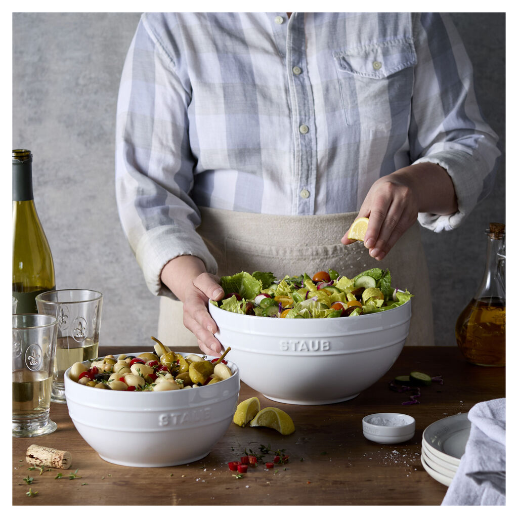 2-pc, Large Mixing Bowl Set, White,,large
