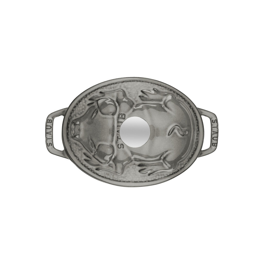 1 qt, Oval, Pig Dutch Oven, Graphite Grey,,large