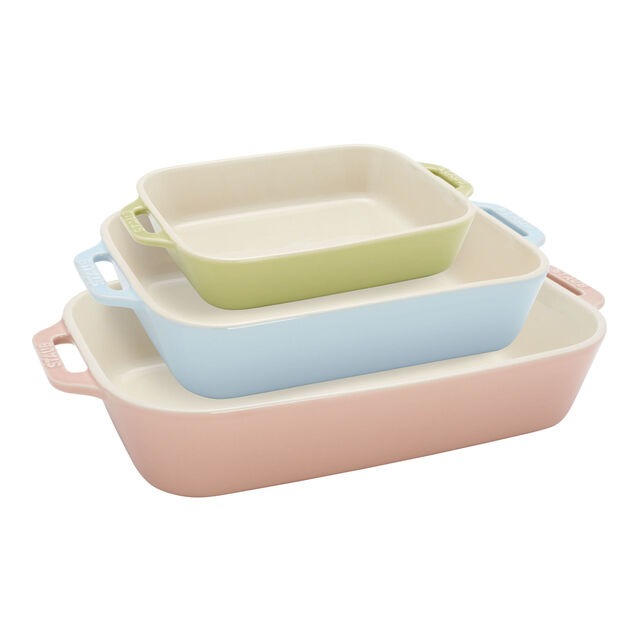 3-pc, Macaron Baking Dish Set, Mixed Colors,,large