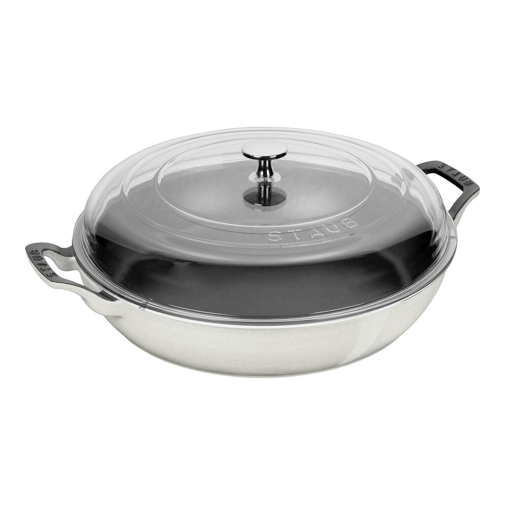 3.5 qt, Braiser With Glass Lid, White Truffle,,large