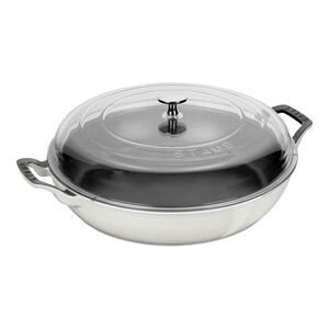 3.5 qt, Braiser With Glass Lid, White Truffle
