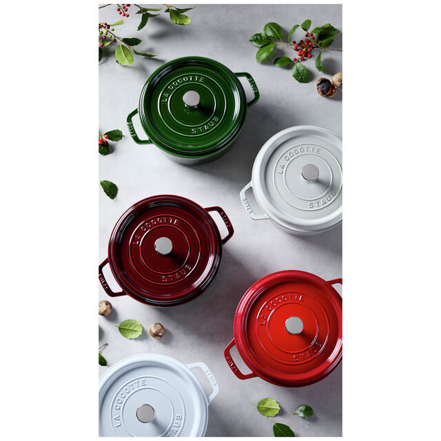 4 qt, Round, Cocotte, Cherry - Factory Second,,large