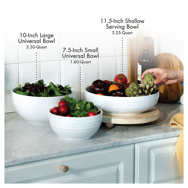 11.5-inch, Shallow Serving Bowl, White,,large