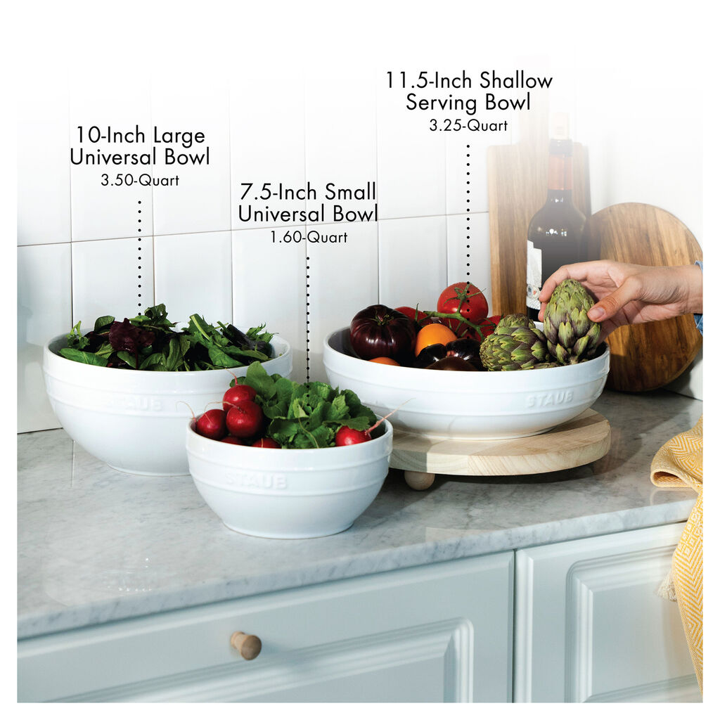11.5-inch, Shallow Serving Bowl, White,,large