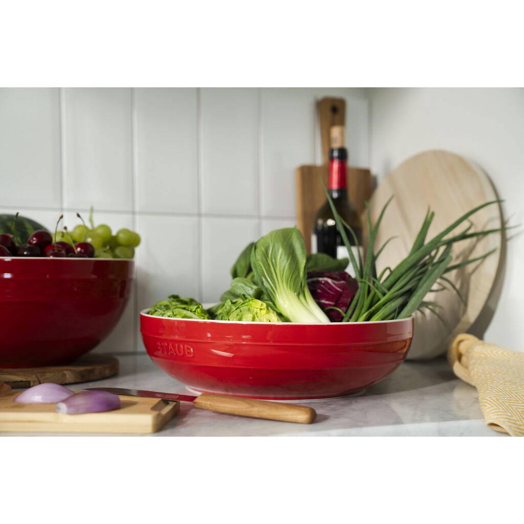 11.5-inch, Shallow Serving Bowl, Cherry,,large