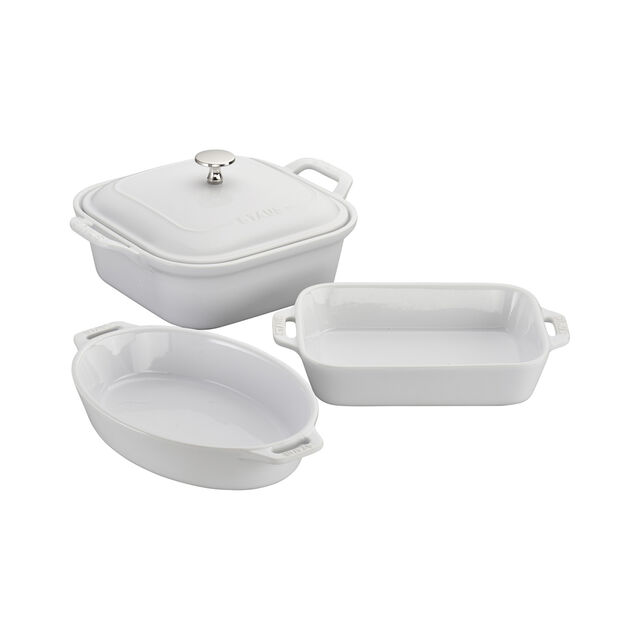 4-pc, Mixed Baking Dish Set, White,,large