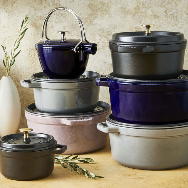 4 qt, Round, Dutch Oven, Dark Blue,,large