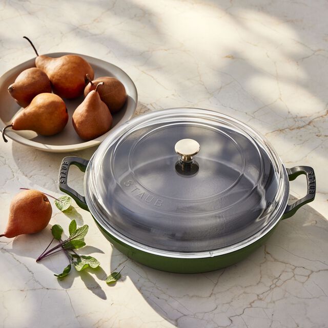 3.5 qt, Braiser With Glass Lid, Pistachio,,large