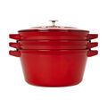 4-pc Stackable Cookware Set, Cherry, Cast Iron ,,large