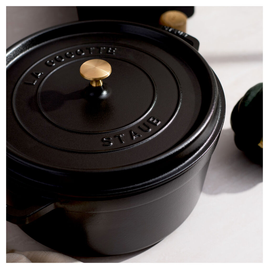 9 qt, Round, Dutch Oven, Matte Black,,large