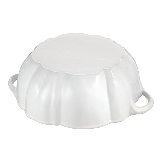 3.5 qt, Pumpkin, Dutch Oven With Brass Knob, Pure White,,large