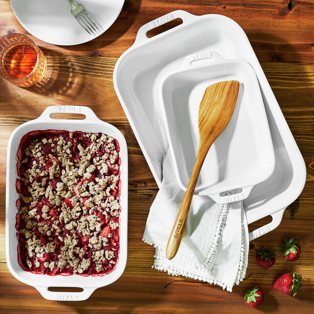 3-pc, Rectangular Baking Dish Set, White,,large