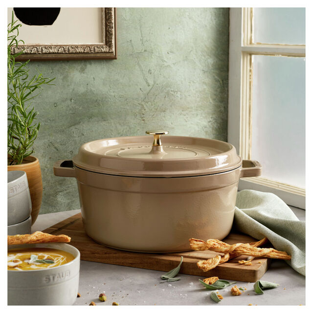 5.5 qt, Round, Dutch Oven, Sesame,,large