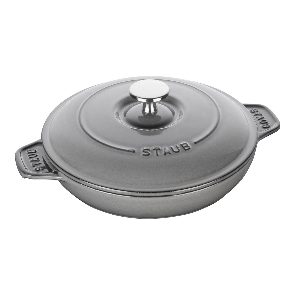 8-inch, Round, Covered Baking Dish With Lid, Graphite Grey,,large