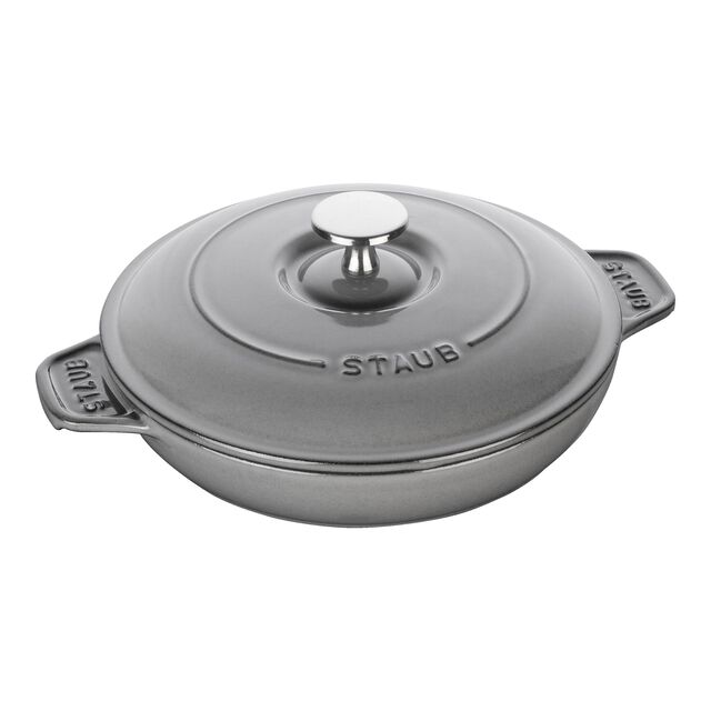 8-inch, Round, Covered Baking Dish With Lid, Graphite Grey,,large