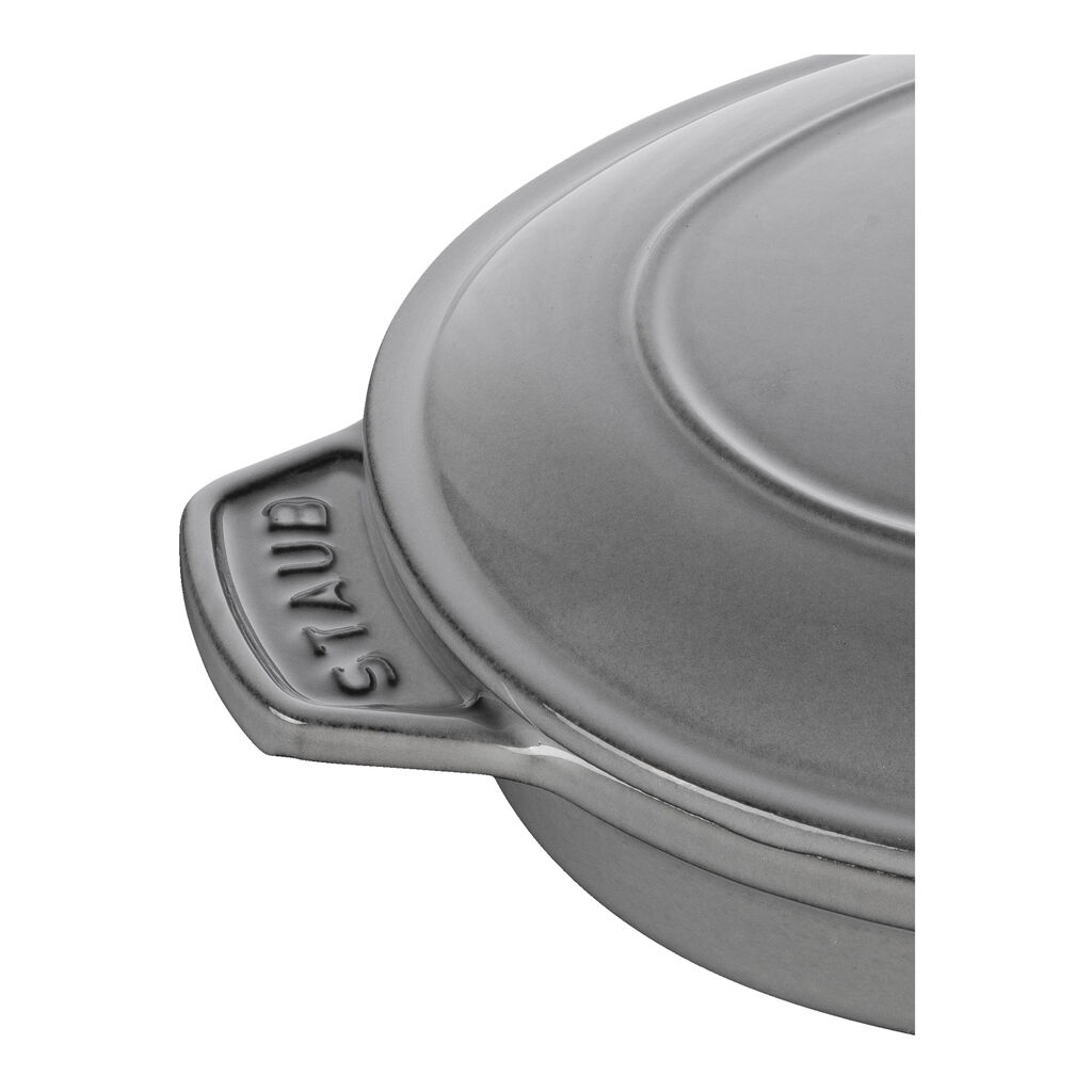 9-inch, Oval, Covered Baking Dish With Lid, Graphite Grey,,large