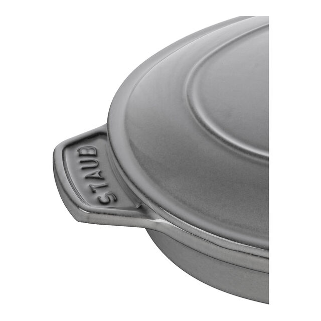 9-inch, Oval, Covered Baking Dish With Lid, Graphite Grey,,large