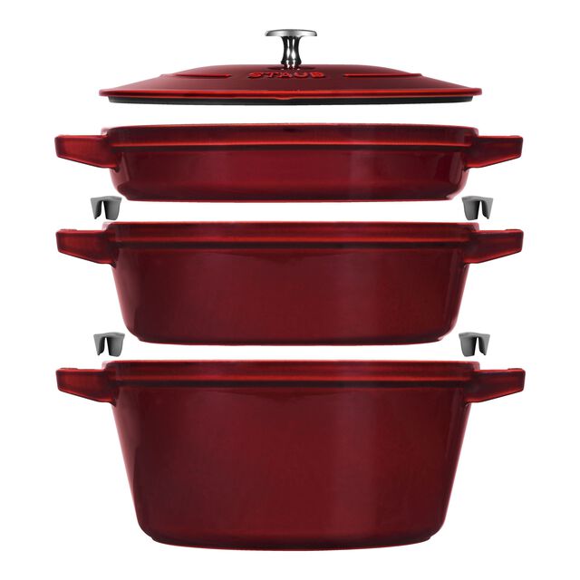 4-pc Stackable Cookware Set, Grenadine, Cast Iron ,,large