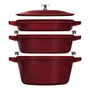 4-pc Stackable Cookware Set, Matte Black, Cast Iron ,,large
