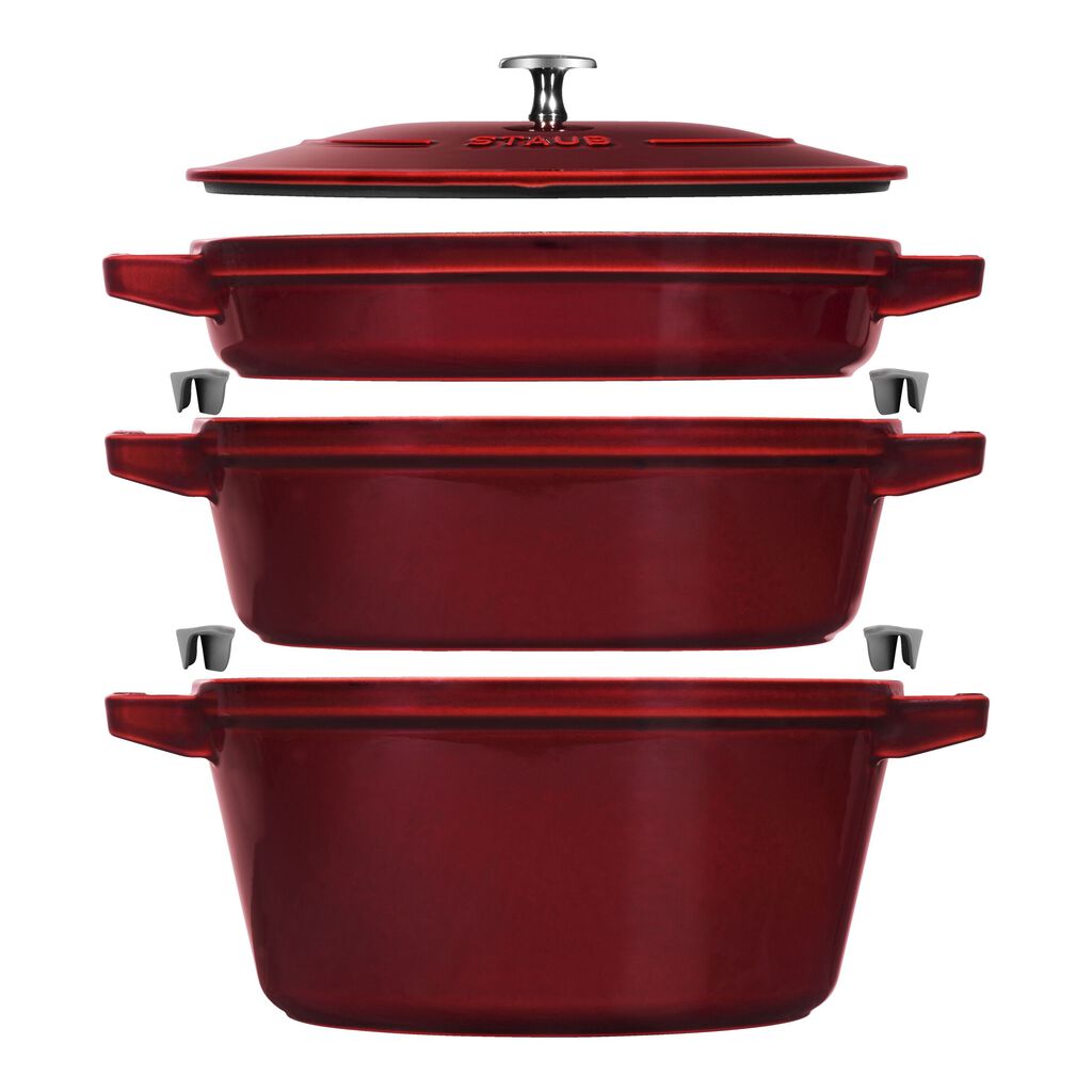 4-pc Stackable Cookware Set, Grenadine, Cast Iron ,,large