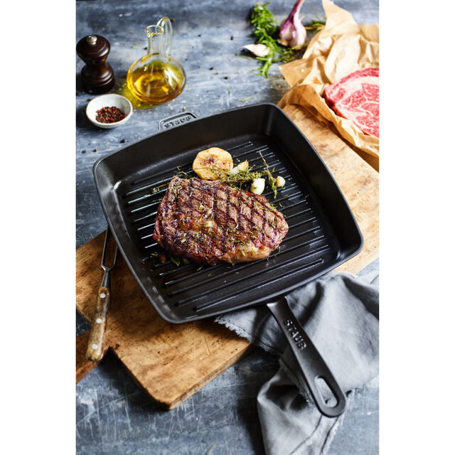 12-inch, Cast Iron, Square, Grill Pan, Graphite Grey,,large