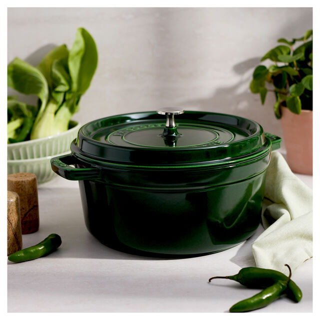 5.5 qt, Round, Dutch Oven, Basil,,large