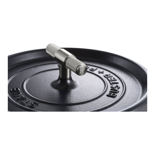 4 qt, Round, Dutch Oven Buster And Punch, Matte Black,,large