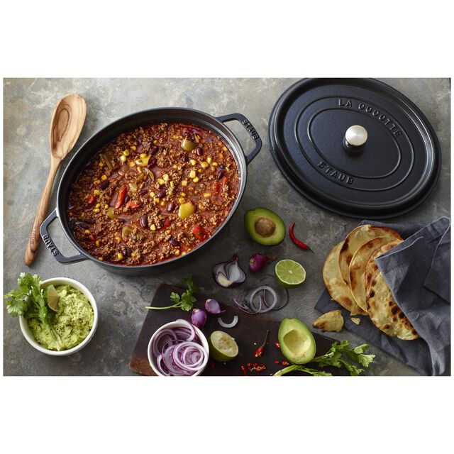 1 qt, Oval, Dutch Oven, Matte Black,,large