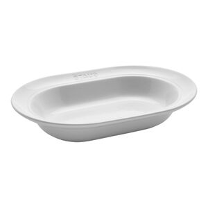 10-inch, oval serving dish, White