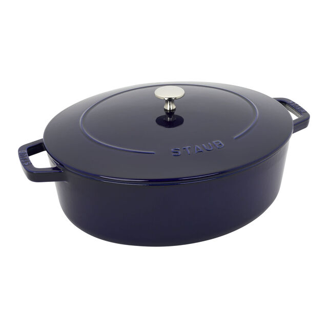 6 qt, Wide Oval French Oven, Dark Blue,,large