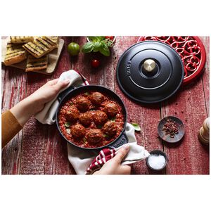 8-inch, Round, Covered Baking Dish With Lid, Matte Black