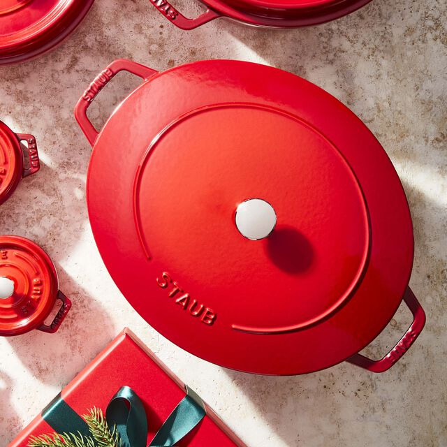 6 qt, Wide Oval French Oven, Cherry,,large