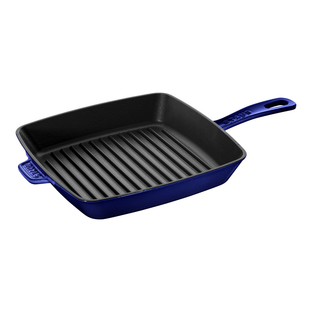 12-inch, Cast Iron, Square, Grill Pan, Dark Blue,,large