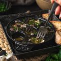 5.5-inch, Escargot Dish with six holes, Matte Black,,large