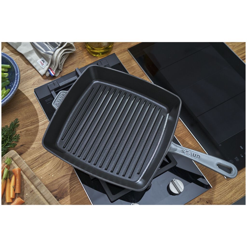 12-inch, Cast Iron, Square, Grill Pan, Graphite Grey,,large