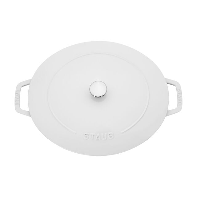 6 qt, Wide Oval French Oven, Pure White,,large