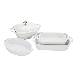 5-pc, Mixed Baking Dish Set, White