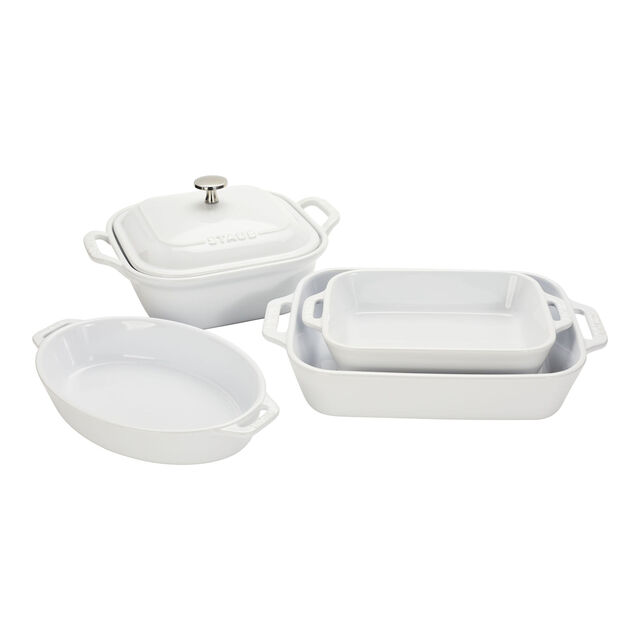 5-pc, Mixed Baking Dish Set, White,,large