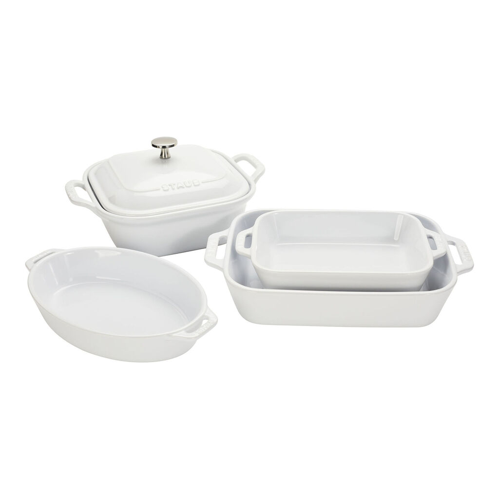 5-pc, Mixed Baking Dish Set, White,,large