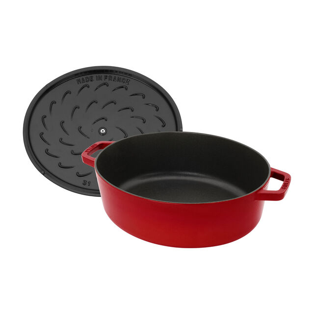 6 qt, Wide Oval French Oven, Cherry,,large