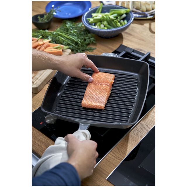 12-inch, Cast Iron, Square, Grill Pan, Graphite Grey,,large