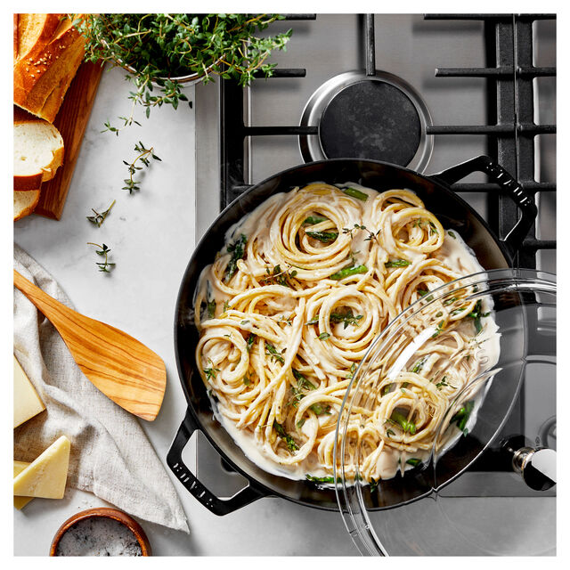 3.5 qt, Braiser With Glass Lid, White Truffle,,large