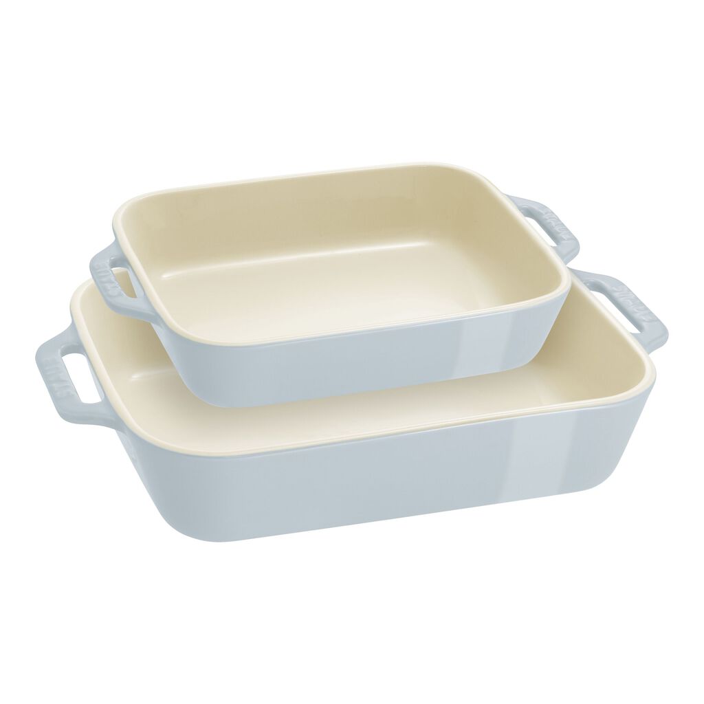 2-pc, Rectangular Baking Dish Set Macaron, Light Blue,,large